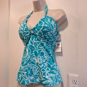 Turquoise & Black Tankini Swimsuit Beach Summer